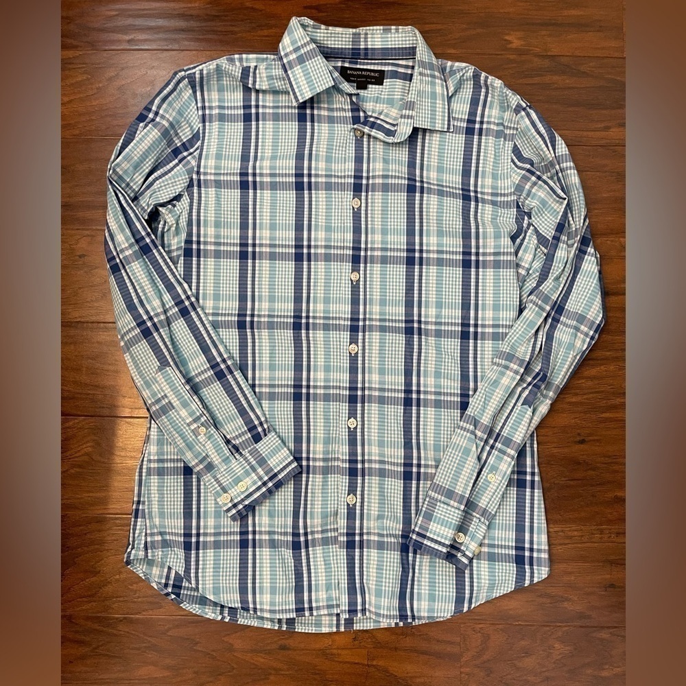 Banana Republic Men’s Standard Fit Plaid Button Up Size M